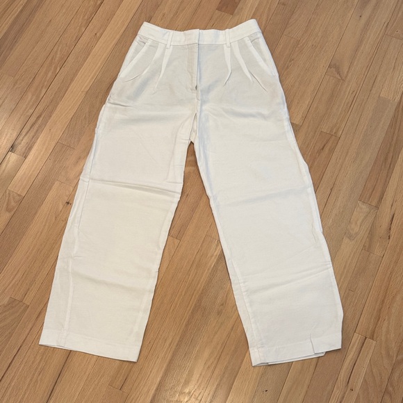 Aritzia Effortless Linen White Pants - Picture 3 of 5